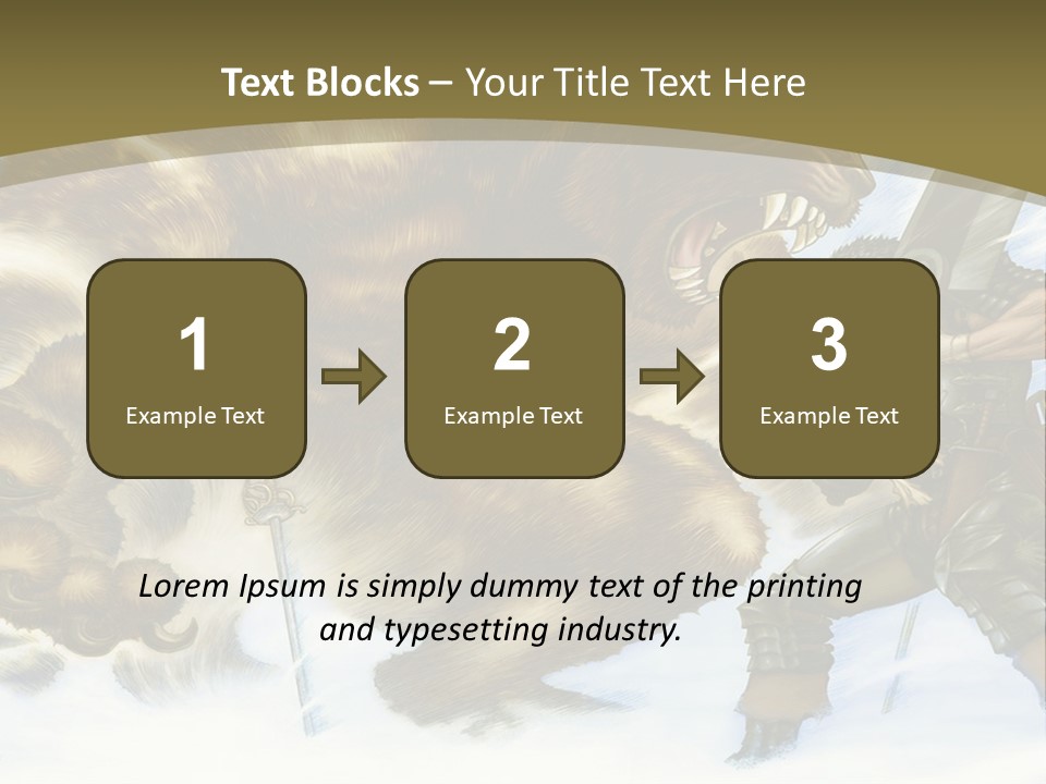 A Man With A Sword And A Big Bear In The Background PowerPoint Template