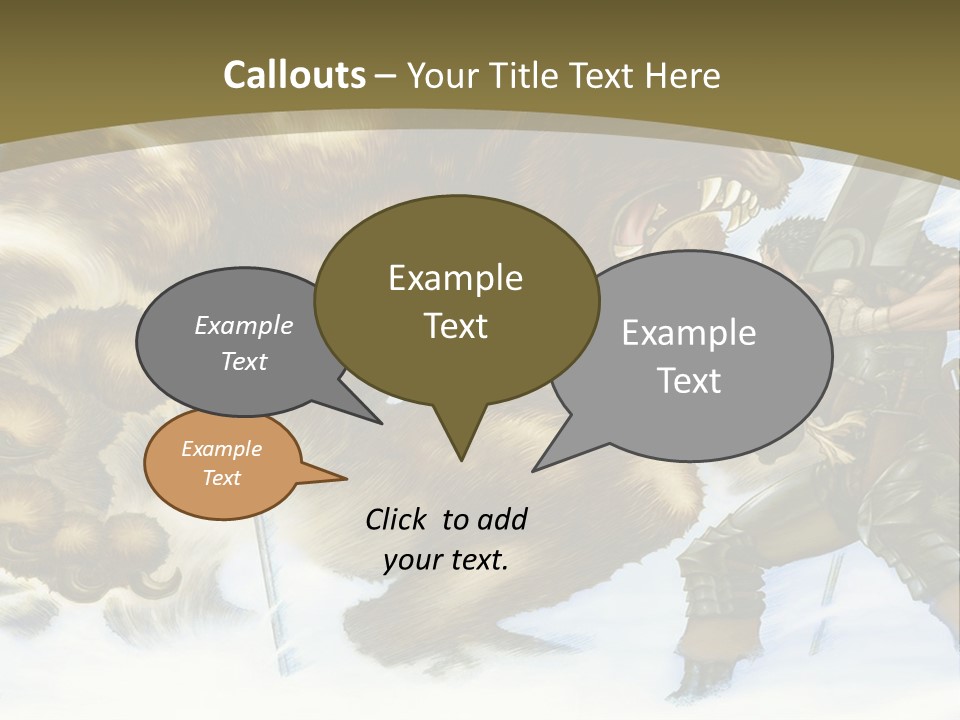 A Man With A Sword And A Big Bear In The Background PowerPoint Template