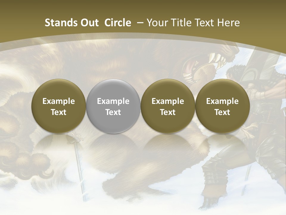 A Man With A Sword And A Big Bear In The Background PowerPoint Template
