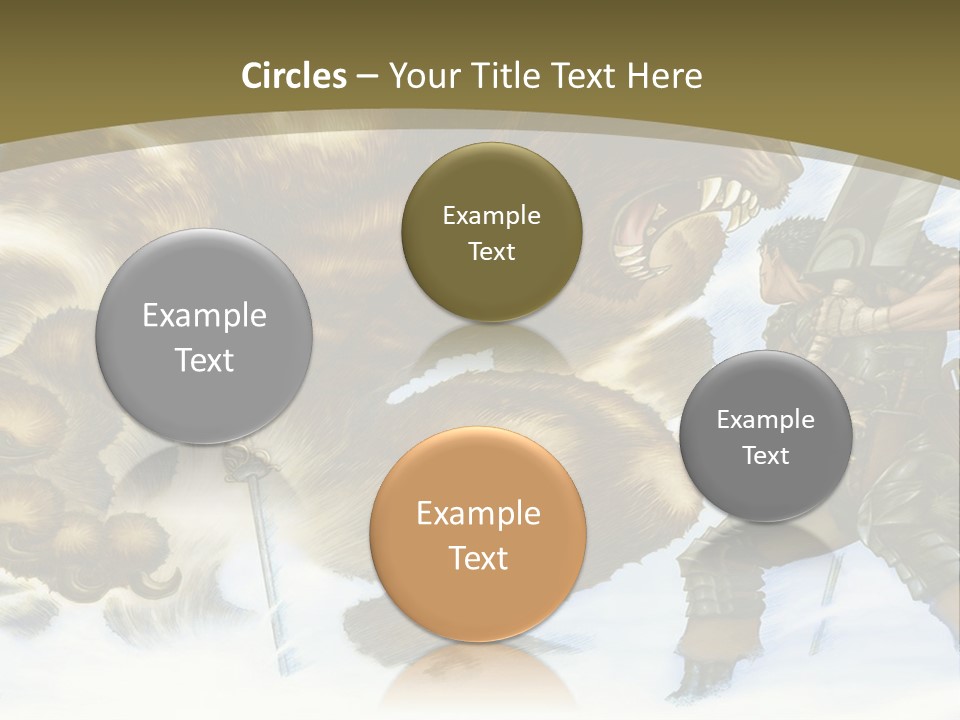 A Man With A Sword And A Big Bear In The Background PowerPoint Template