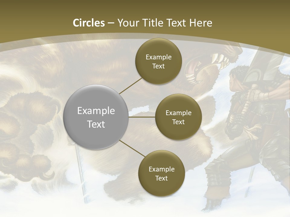 A Man With A Sword And A Big Bear In The Background PowerPoint Template