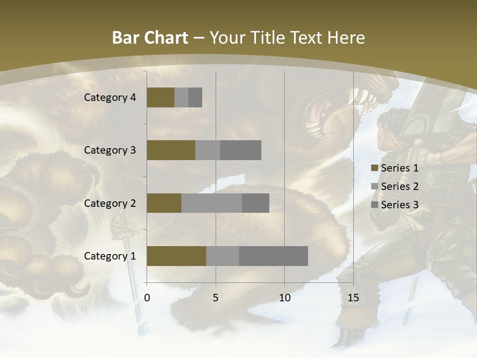 A Man With A Sword And A Big Bear In The Background PowerPoint Template