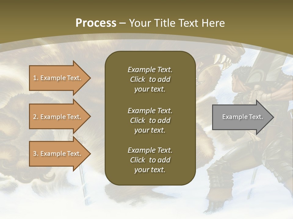 A Man With A Sword And A Big Bear In The Background PowerPoint Template