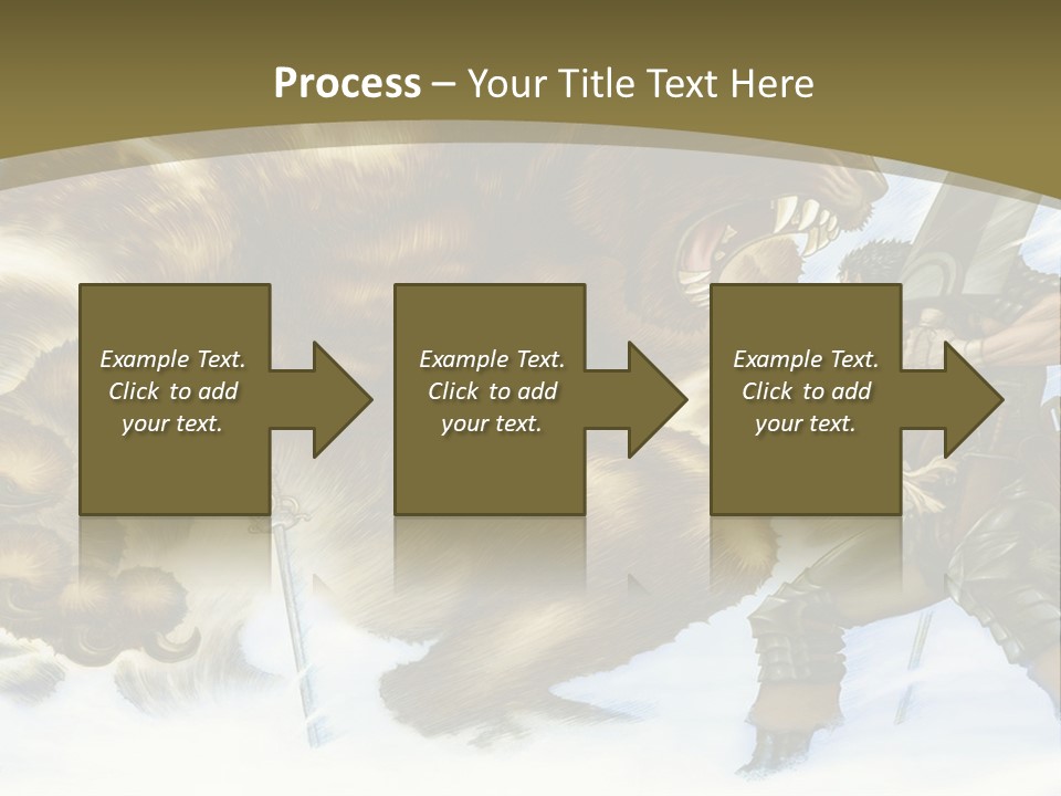 A Man With A Sword And A Big Bear In The Background PowerPoint Template