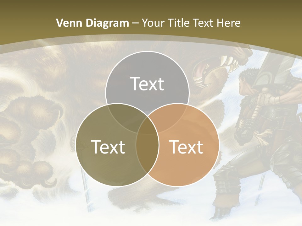 A Man With A Sword And A Big Bear In The Background PowerPoint Template