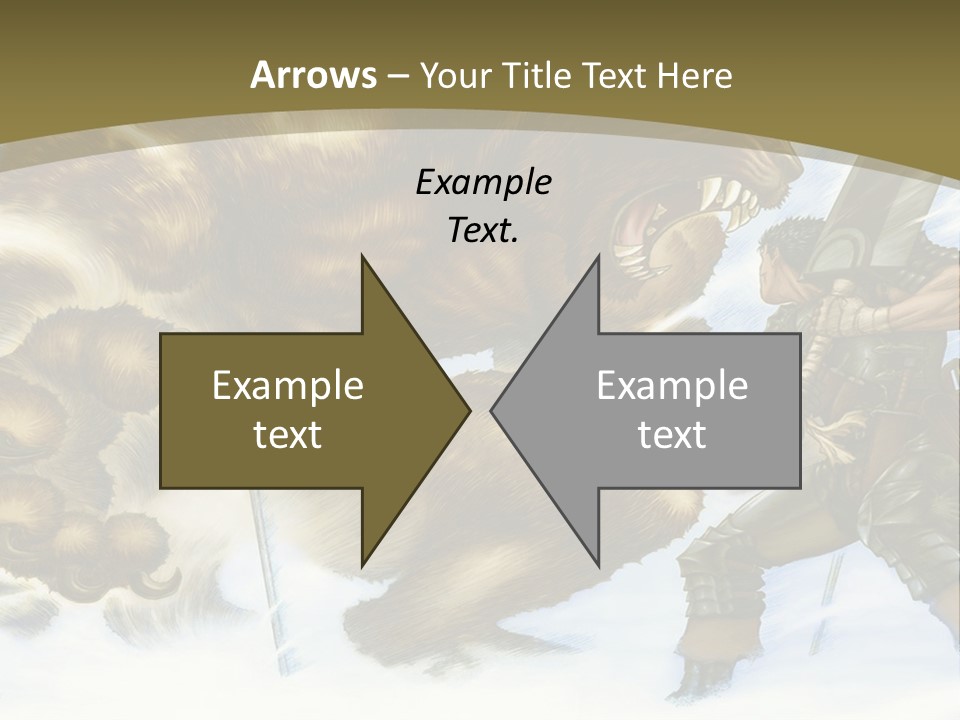 A Man With A Sword And A Big Bear In The Background PowerPoint Template