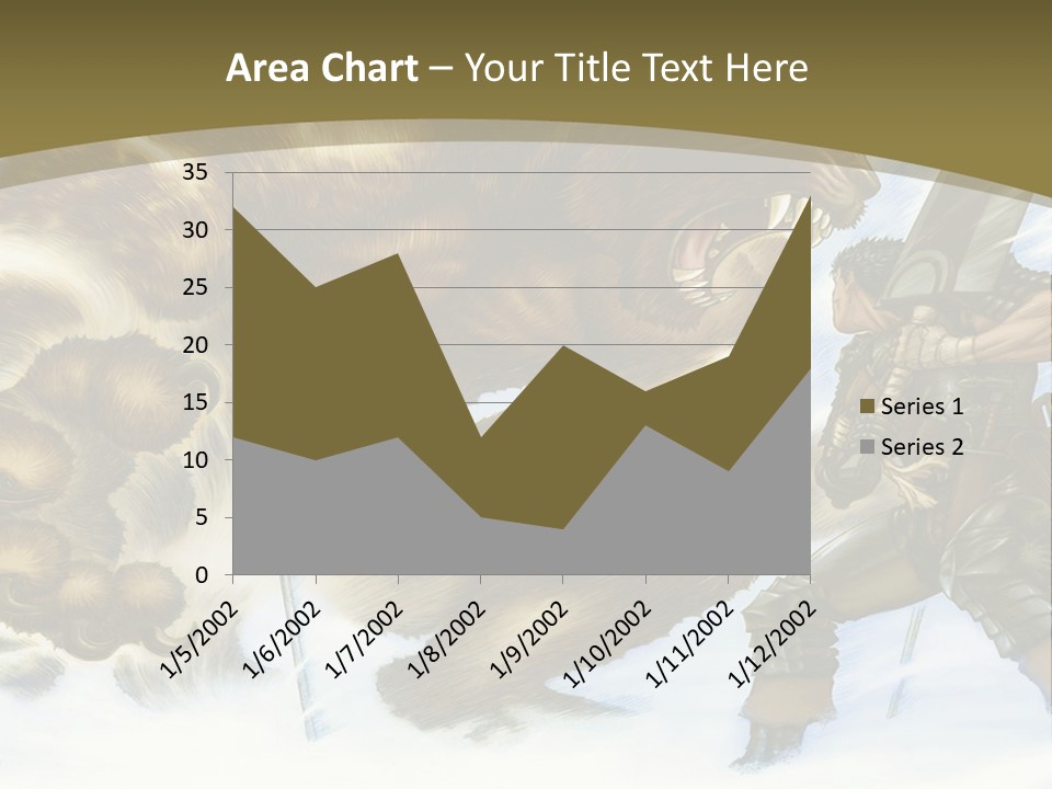 A Man With A Sword And A Big Bear In The Background PowerPoint Template