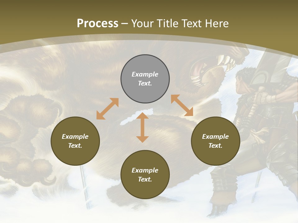 A Man With A Sword And A Big Bear In The Background PowerPoint Template