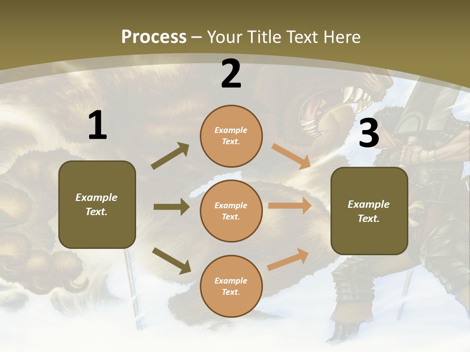 A Man With A Sword And A Big Bear In The Background PowerPoint Template