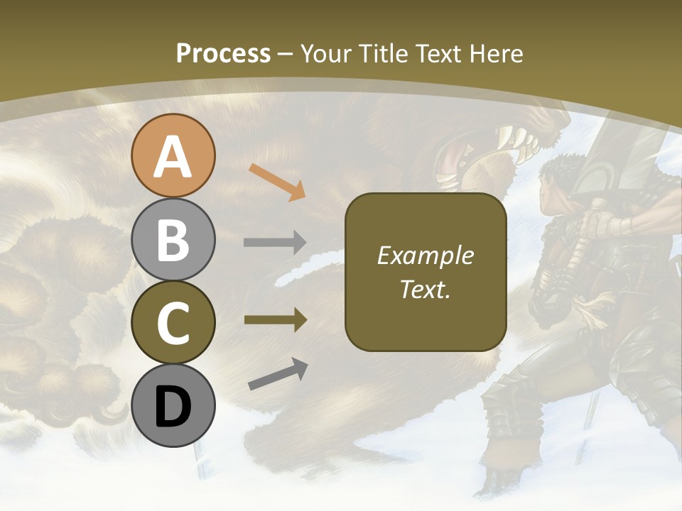 A Man With A Sword And A Big Bear In The Background PowerPoint Template