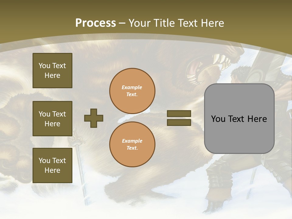 A Man With A Sword And A Big Bear In The Background PowerPoint Template