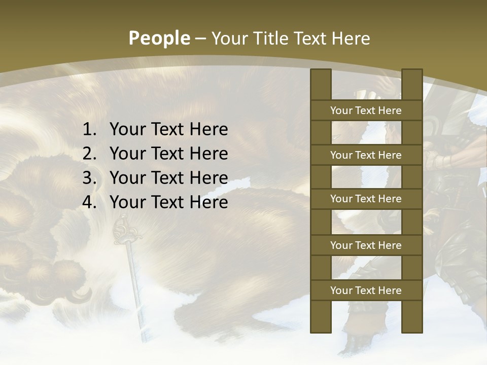 A Man With A Sword And A Big Bear In The Background PowerPoint Template