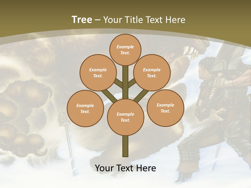 A Man With A Sword And A Big Bear In The Background PowerPoint Template