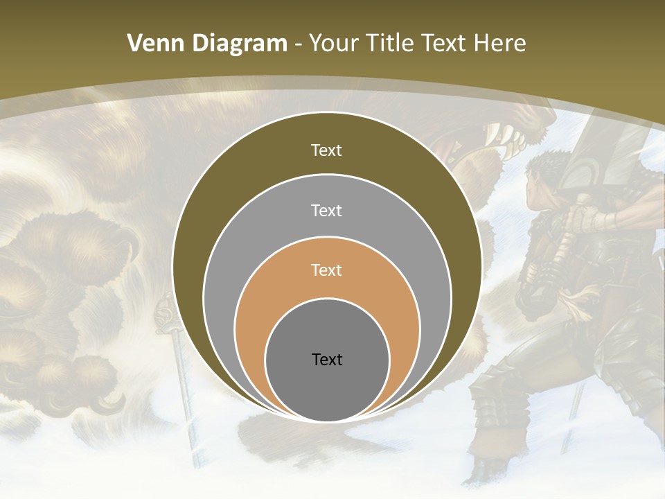 A Man With A Sword And A Big Bear In The Background PowerPoint Template