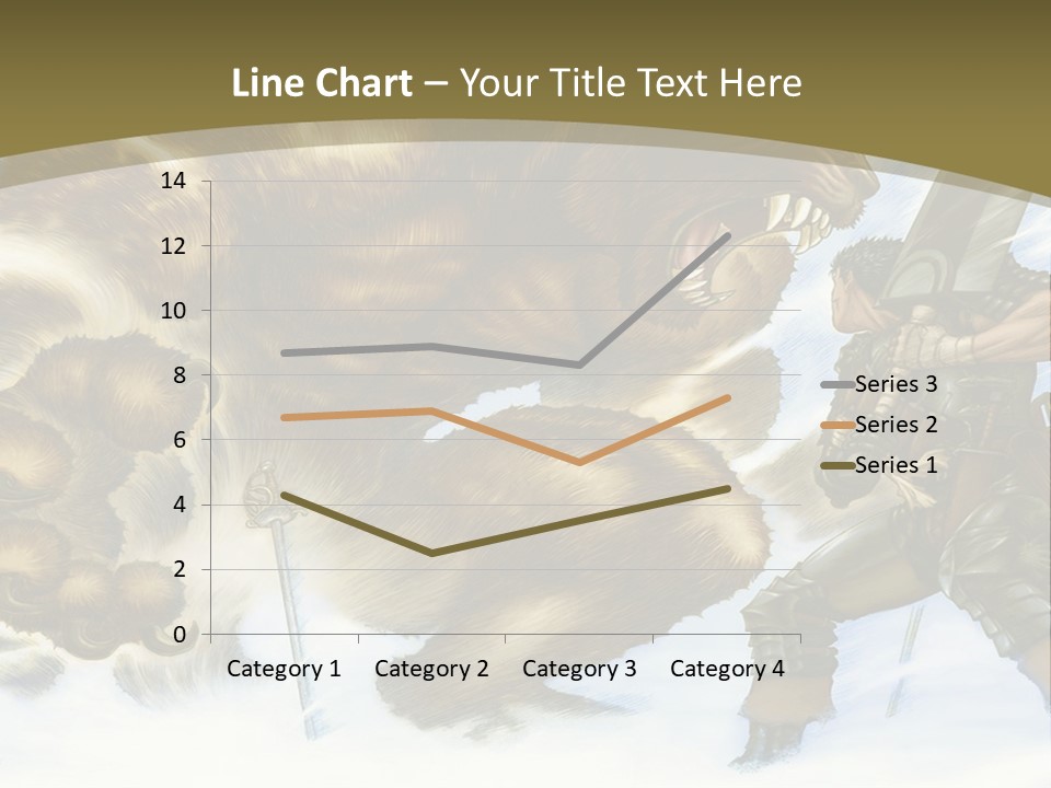 A Man With A Sword And A Big Bear In The Background PowerPoint Template