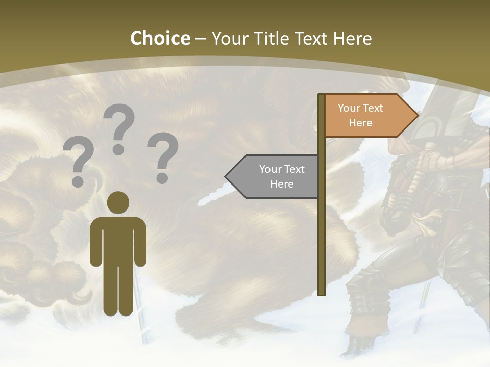 A Man With A Sword And A Big Bear In The Background PowerPoint Template