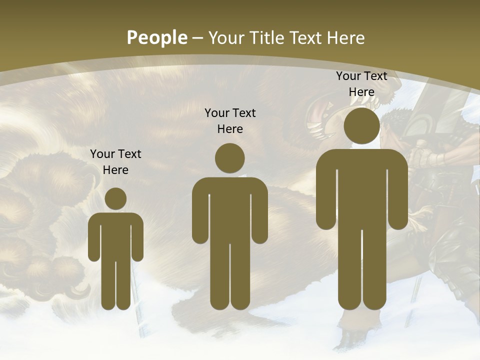 A Man With A Sword And A Big Bear In The Background PowerPoint Template