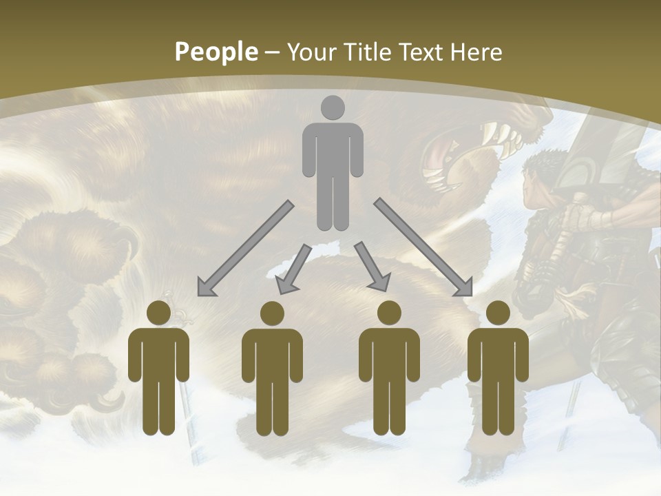 A Man With A Sword And A Big Bear In The Background PowerPoint Template