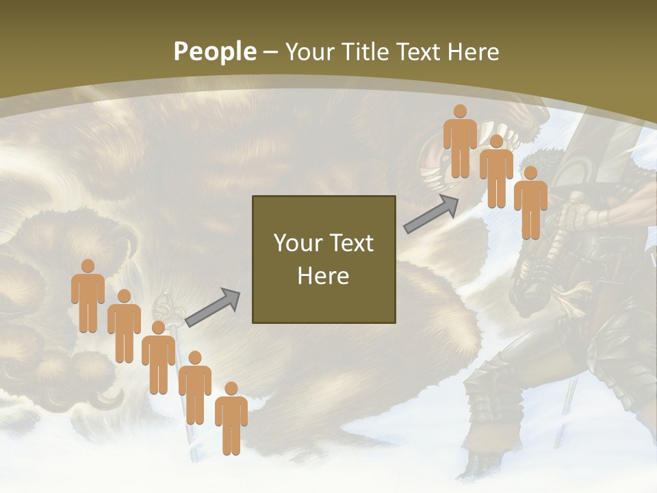 A Man With A Sword And A Big Bear In The Background PowerPoint Template