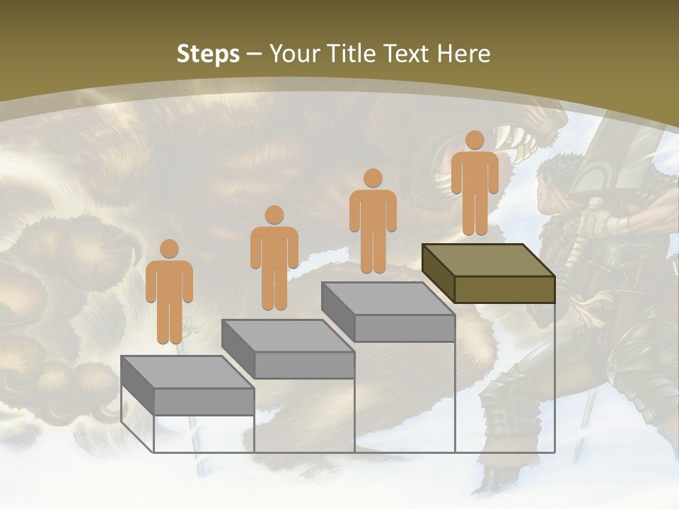 A Man With A Sword And A Big Bear In The Background PowerPoint Template