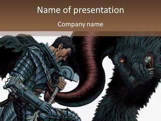 A Picture Of A Demon And A Demon With A Sword PowerPoint Template