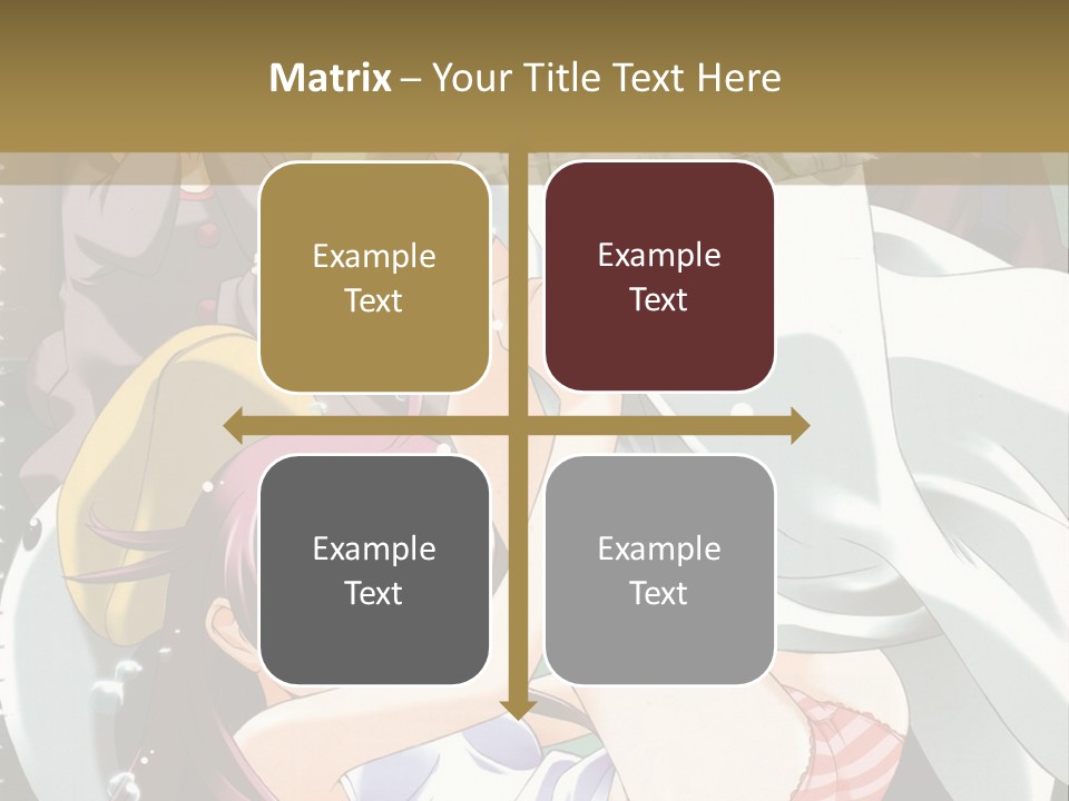 A Group Of Anime Girls In A Room With A Teddy Bear PowerPoint Template