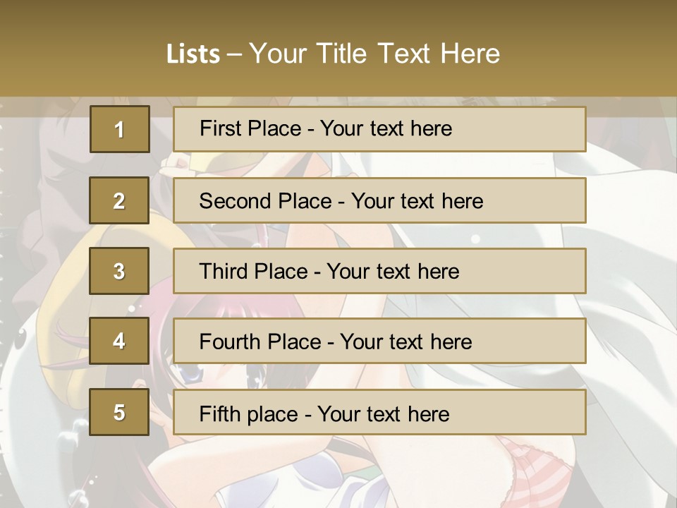 A Group Of Anime Girls In A Room With A Teddy Bear PowerPoint Template