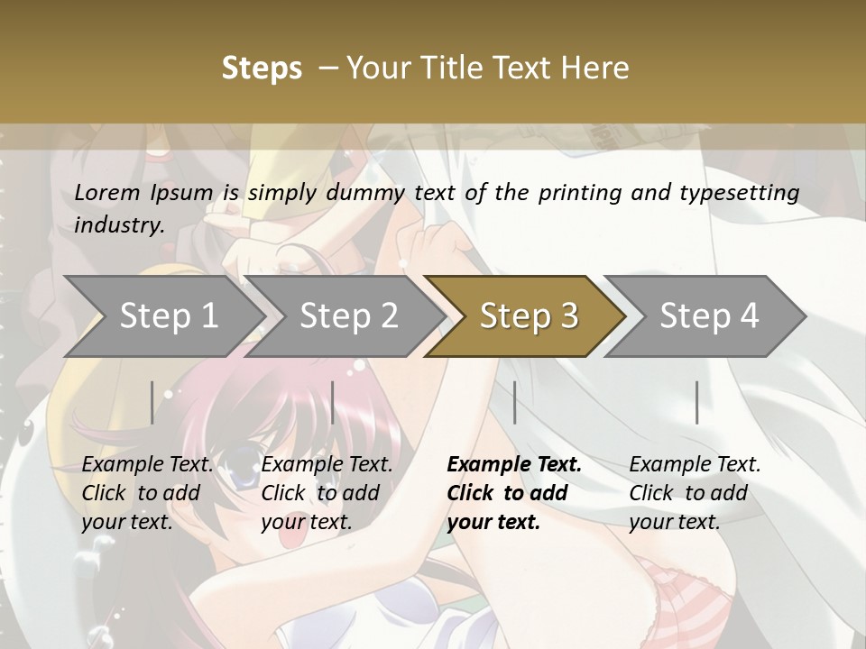 A Group Of Anime Girls In A Room With A Teddy Bear PowerPoint Template