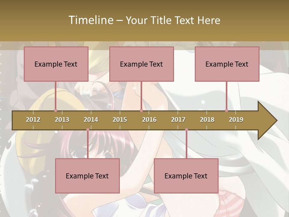 A Group Of Anime Girls In A Room With A Teddy Bear PowerPoint Template