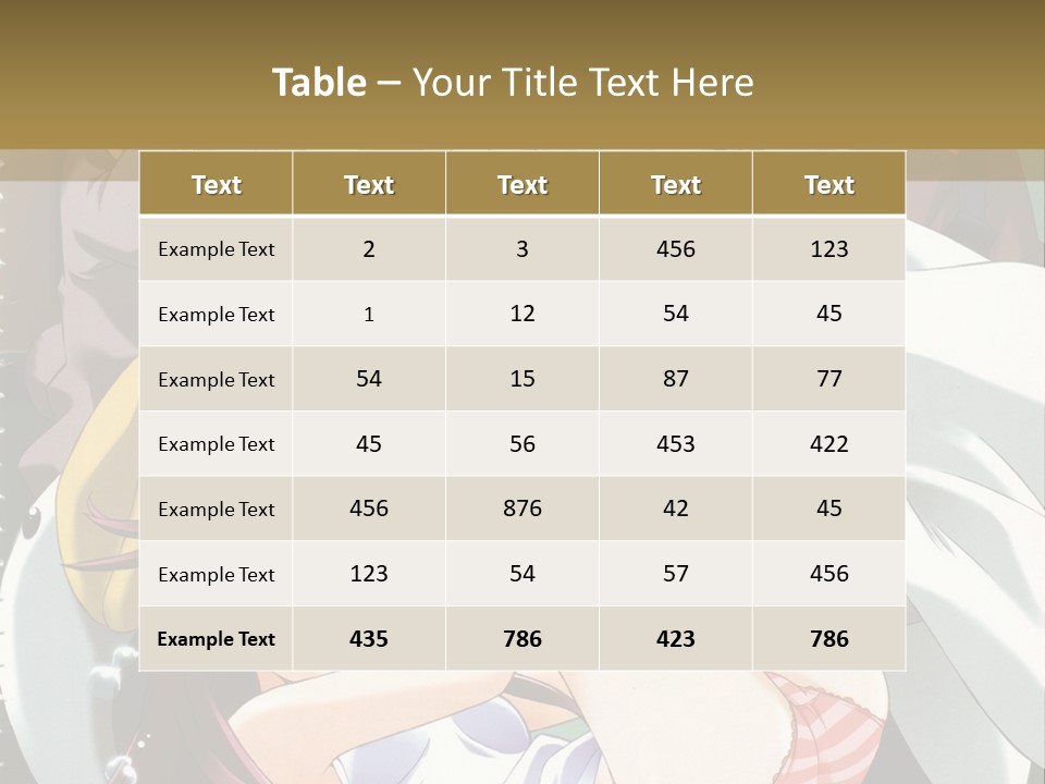 A Group Of Anime Girls In A Room With A Teddy Bear PowerPoint Template