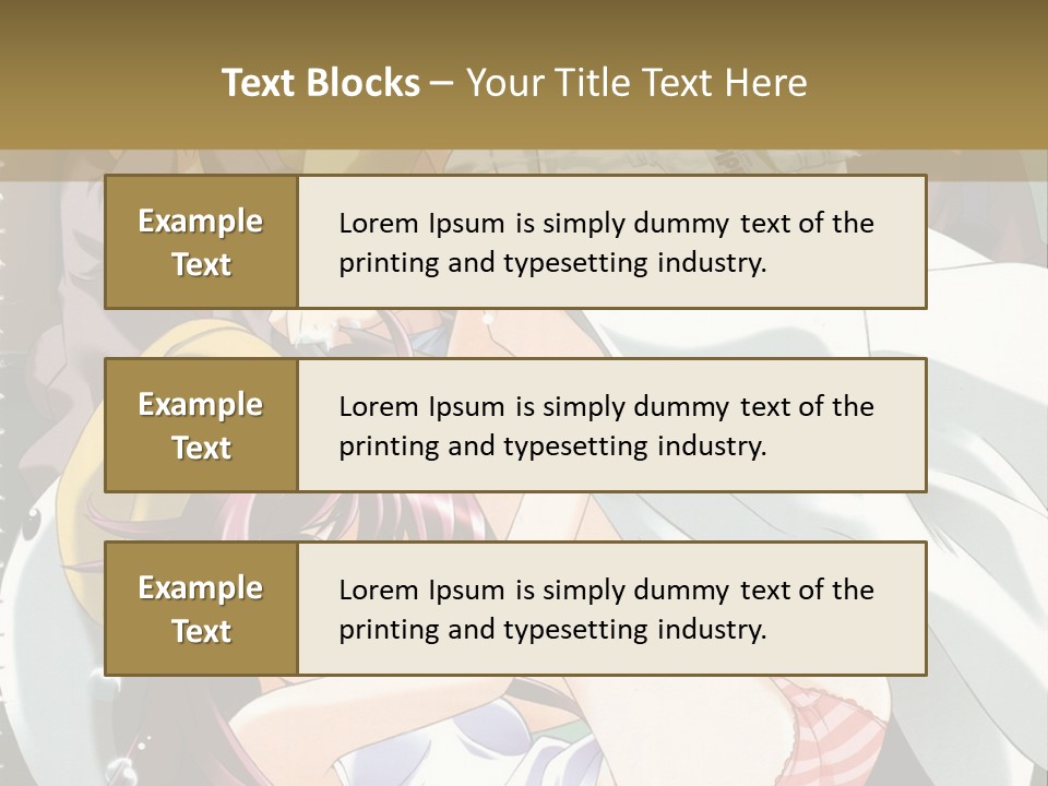 A Group Of Anime Girls In A Room With A Teddy Bear PowerPoint Template