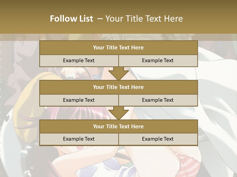 A Group Of Anime Girls In A Room With A Teddy Bear PowerPoint Template