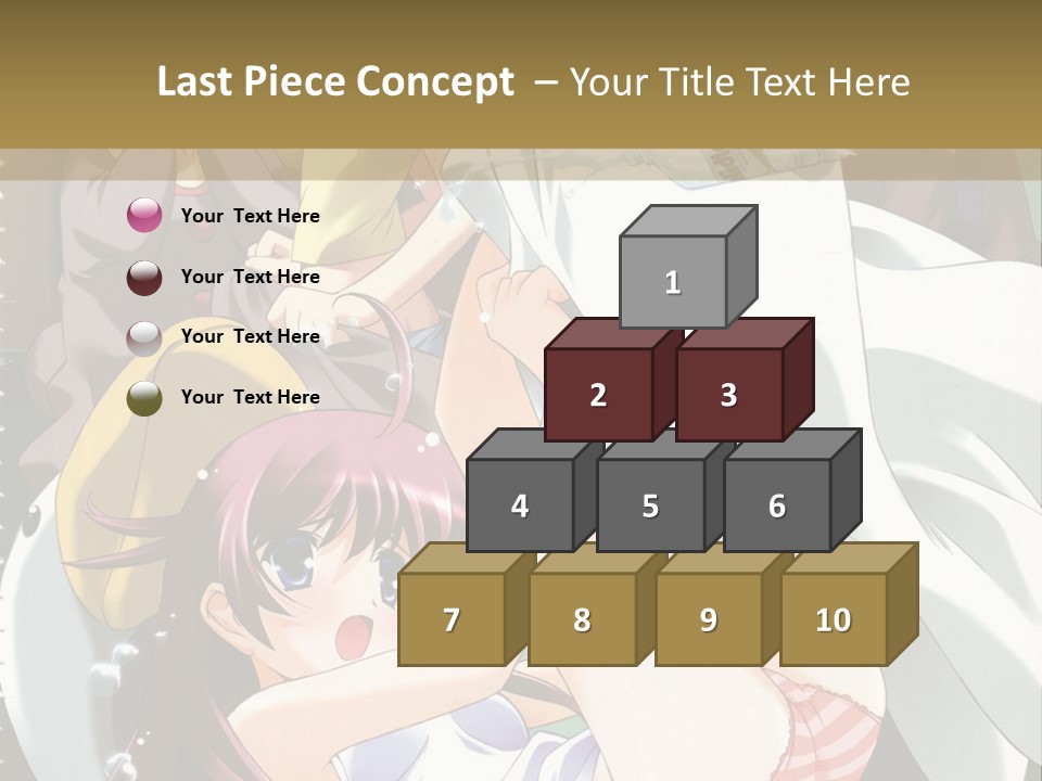 A Group Of Anime Girls In A Room With A Teddy Bear PowerPoint Template