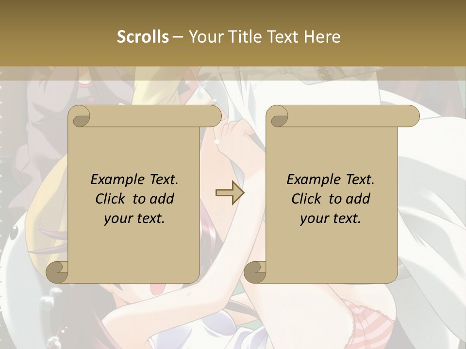 A Group Of Anime Girls In A Room With A Teddy Bear PowerPoint Template