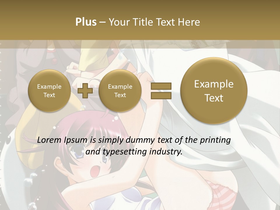 A Group Of Anime Girls In A Room With A Teddy Bear PowerPoint Template