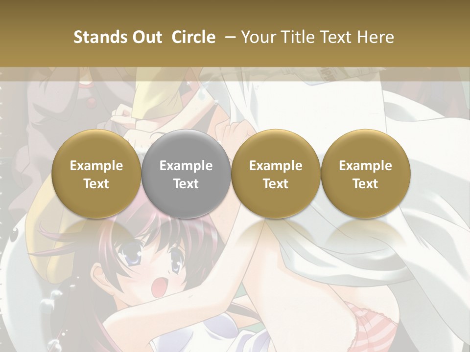 A Group Of Anime Girls In A Room With A Teddy Bear PowerPoint Template