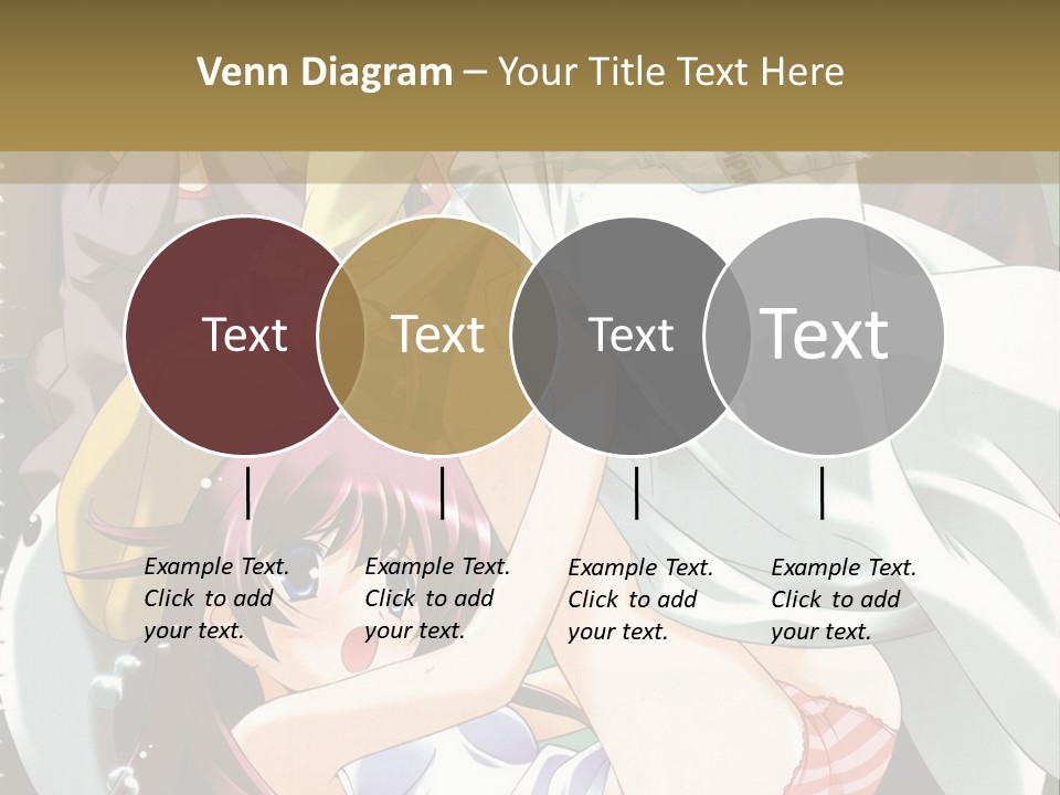 A Group Of Anime Girls In A Room With A Teddy Bear PowerPoint Template