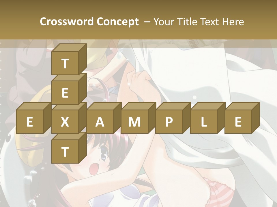 A Group Of Anime Girls In A Room With A Teddy Bear PowerPoint Template