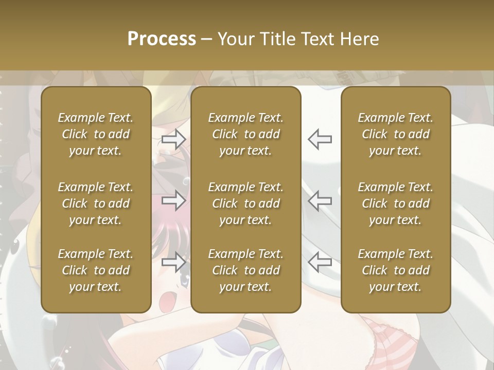 A Group Of Anime Girls In A Room With A Teddy Bear PowerPoint Template