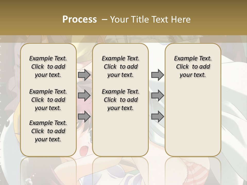A Group Of Anime Girls In A Room With A Teddy Bear PowerPoint Template