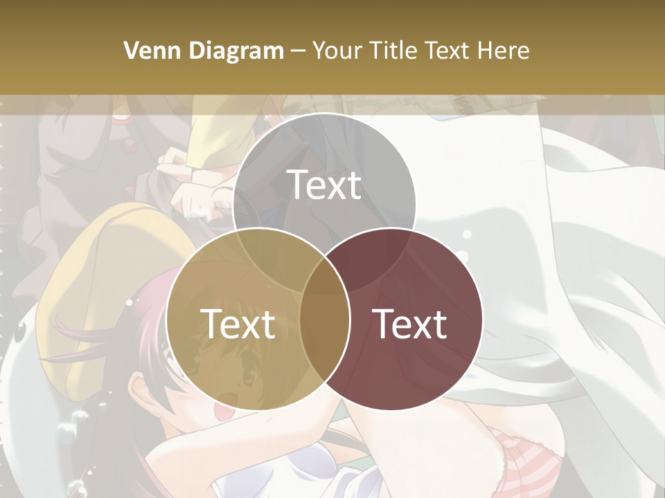 A Group Of Anime Girls In A Room With A Teddy Bear PowerPoint Template