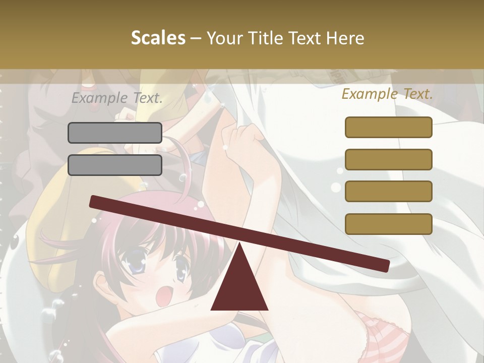 A Group Of Anime Girls In A Room With A Teddy Bear PowerPoint Template