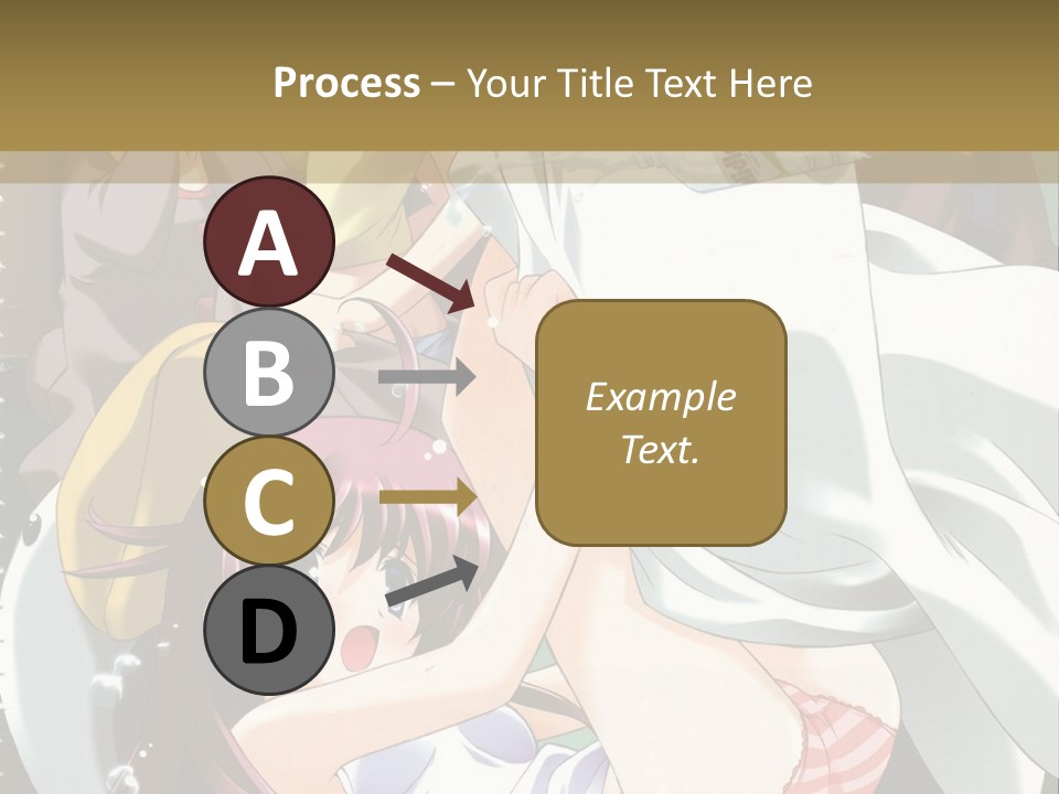 A Group Of Anime Girls In A Room With A Teddy Bear PowerPoint Template