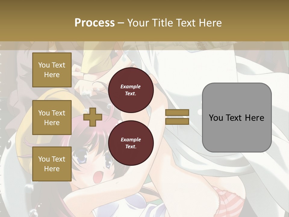 A Group Of Anime Girls In A Room With A Teddy Bear PowerPoint Template