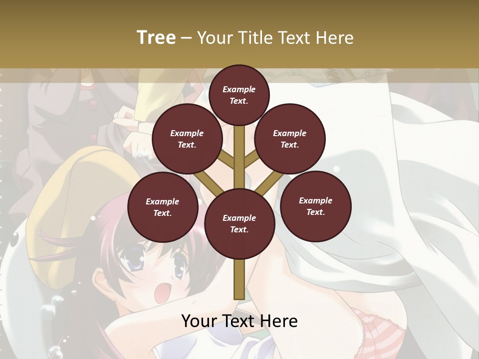 A Group Of Anime Girls In A Room With A Teddy Bear PowerPoint Template