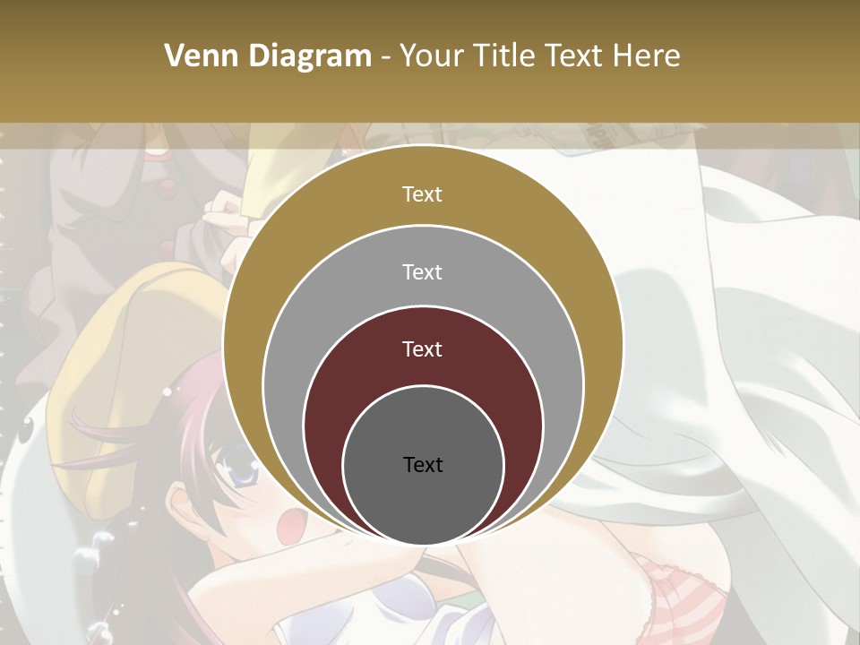 A Group Of Anime Girls In A Room With A Teddy Bear PowerPoint Template