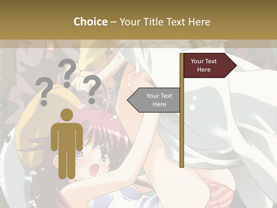 A Group Of Anime Girls In A Room With A Teddy Bear PowerPoint Template