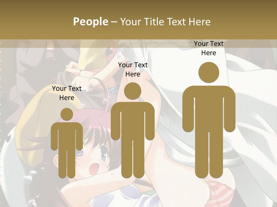 A Group Of Anime Girls In A Room With A Teddy Bear PowerPoint Template