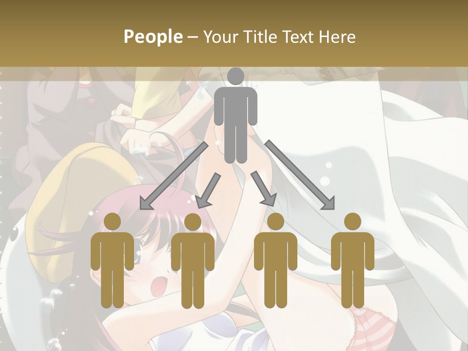 A Group Of Anime Girls In A Room With A Teddy Bear PowerPoint Template