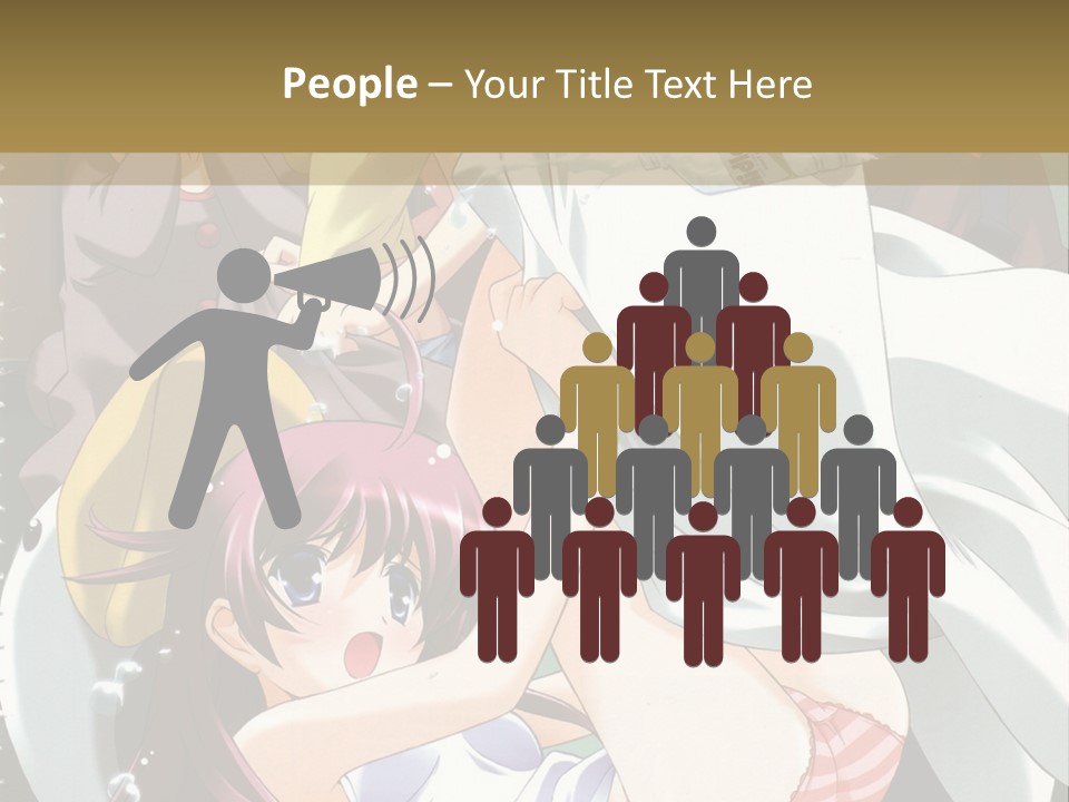 A Group Of Anime Girls In A Room With A Teddy Bear PowerPoint Template